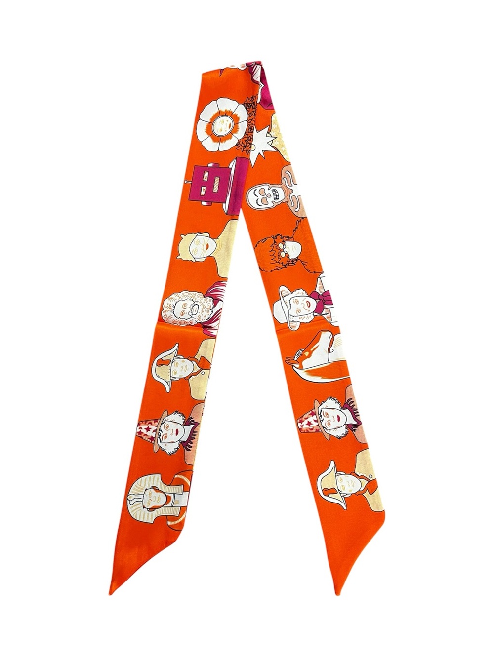 Twilly  Scarf “Dress Code” Orange Multicolor Design